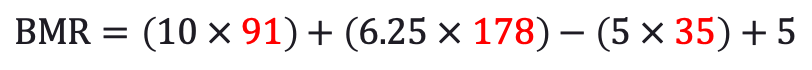 BMR Initial Equation and Calculation