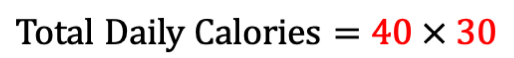 Total Daily Calories Calculation